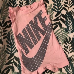 Newborn Nike Romper with Ruffle Sleeves